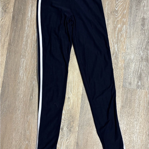 Derek Heart Navy Leggings with Sporty Stripe - Picture 1 of 4